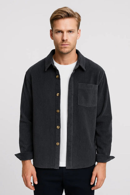 Overshirt Heren Losvallend Met Zak Comfortabele Pasvorm - StudioMarella