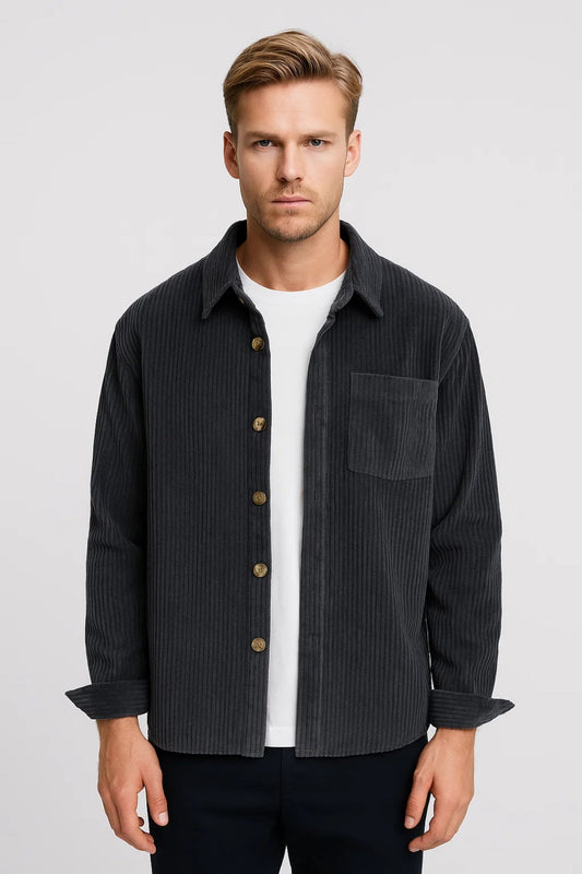 Overshirt Heren Losvallend Met Zak Comfortabele Pasvorm - StudioMarella