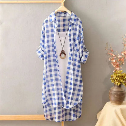 Witte Lange Blouse Zomerse Stijl Klassiek en Elegant