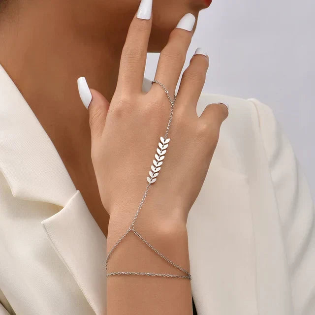 Gouden Armband met Ring Verstelbaar Elegant Design