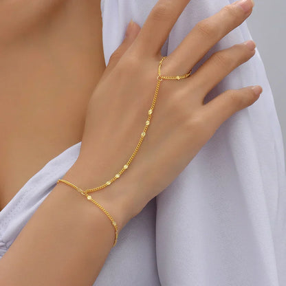 Gouden Armband met Ring Verstelbaar Elegant Design