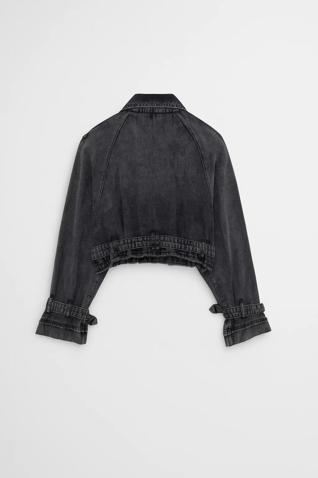 Dames Cropped Jeansjasje Stoer met Gesp Modern Design