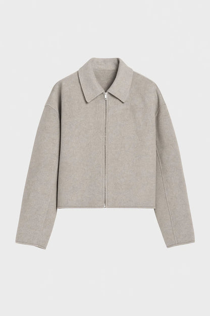 Damesjas Kort Model Met Ritssluiting en Klassieke Kraag - StudioMarella