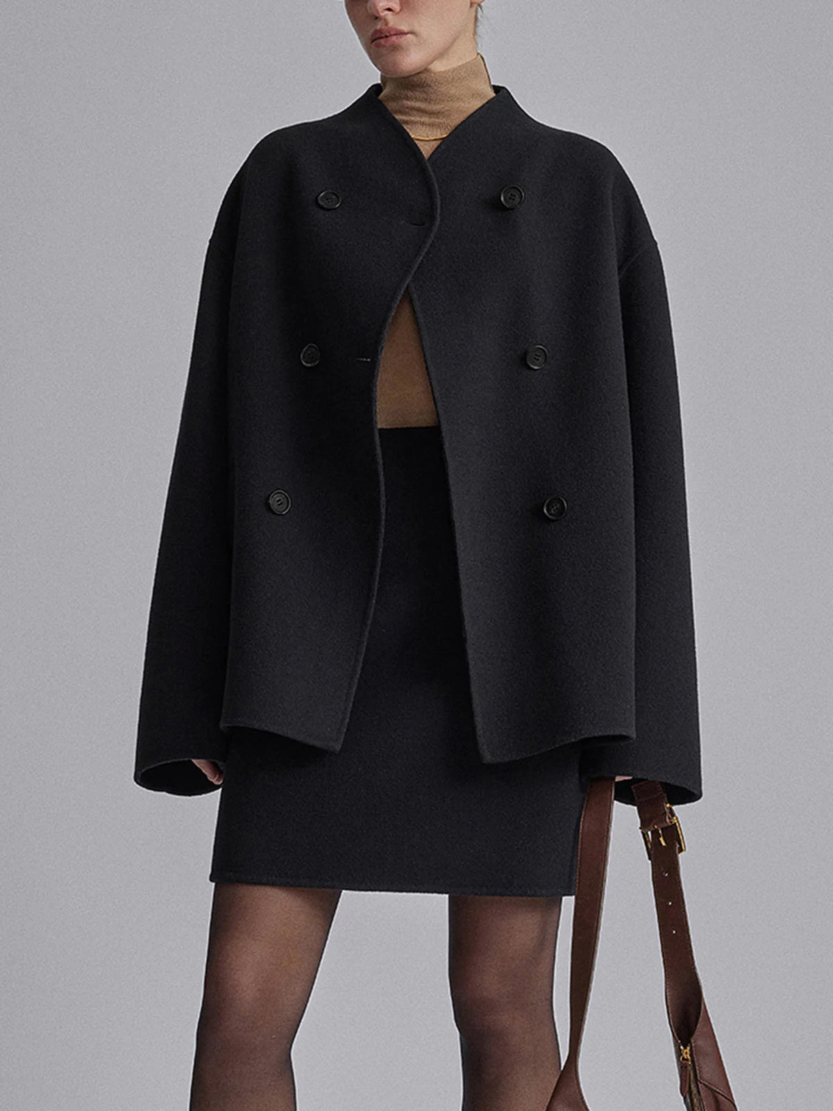 Cynthia | Dames Jas Winter - Elegante Erwtenjas met Opstaande Kraag 7