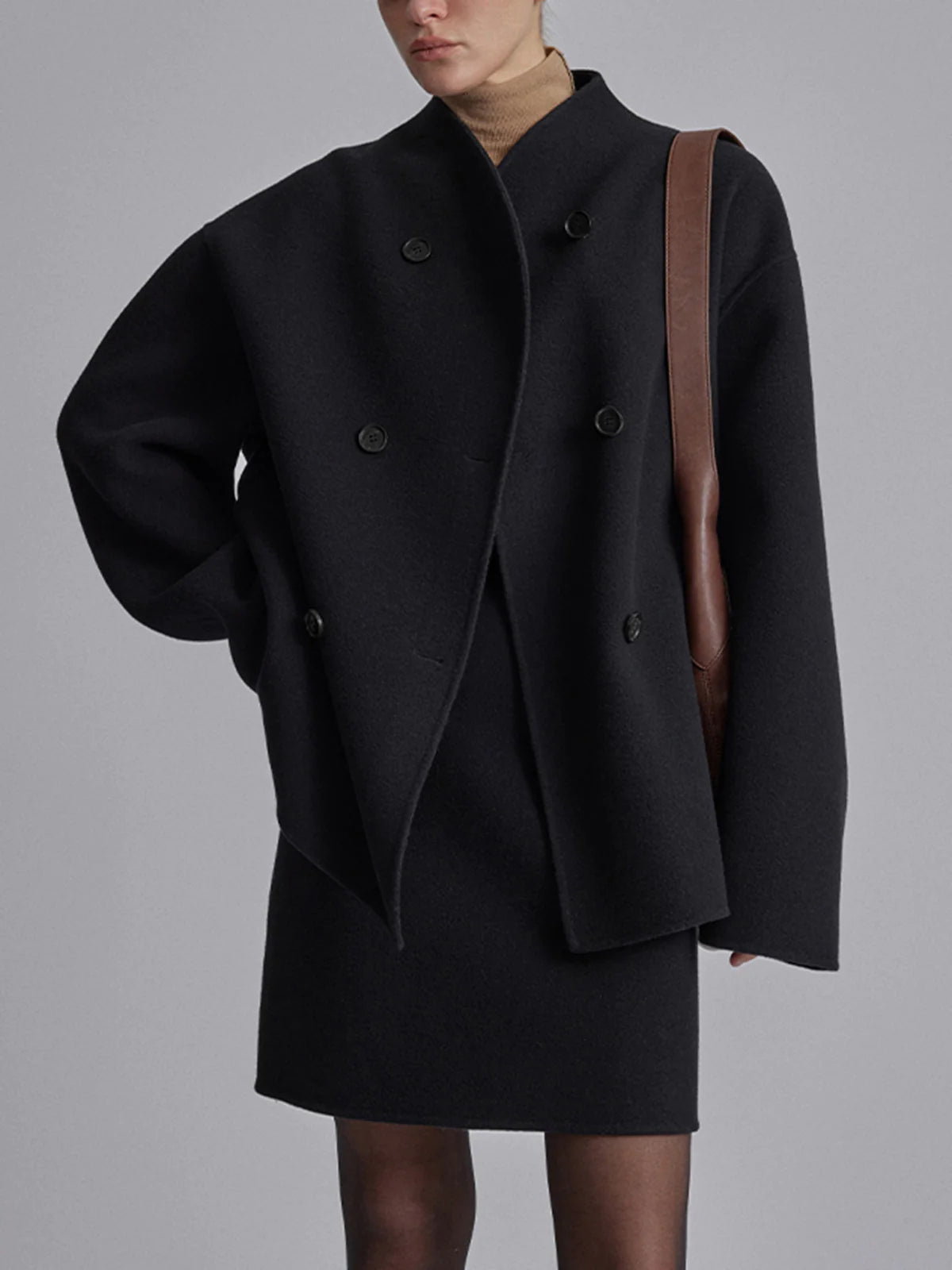 Cynthia | Dames Jas Winter - Elegante Erwtenjas met Opstaande Kraag 8
