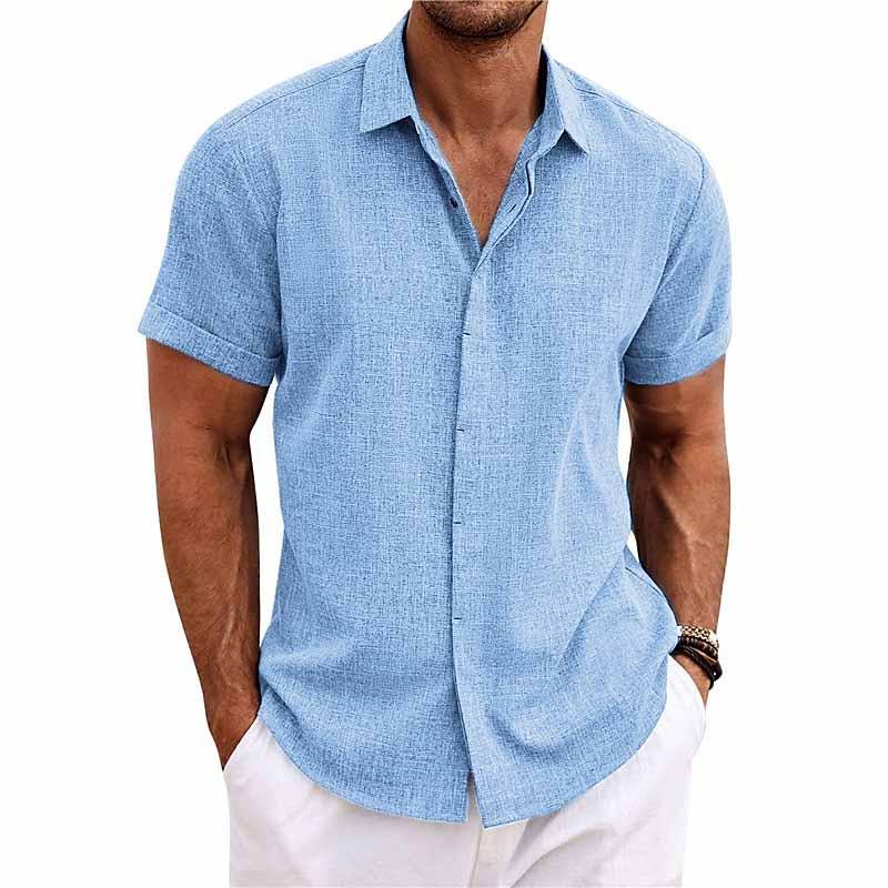 Retro Heren Overhemd Linnen Casual Vintage Stijl