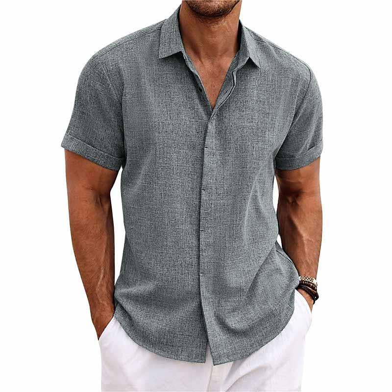 Retro Heren Overhemd Linnen Casual Vintage Stijl