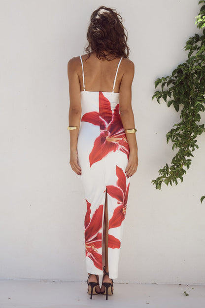 Midi Jurk Bloemenprint Elegant en Comfortabel