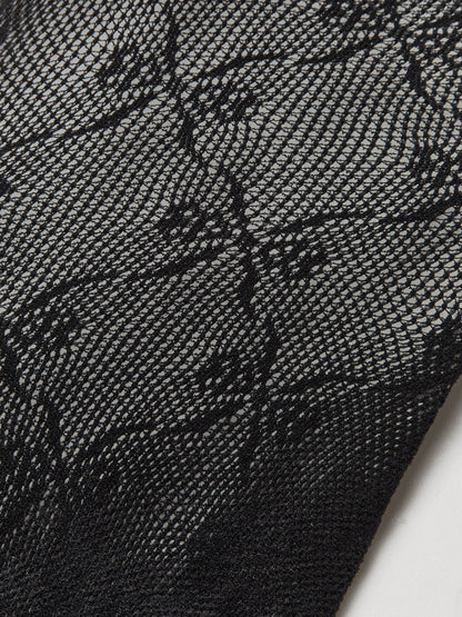 Dames Panty Bloemenpatroon Zacht en Comfortabel