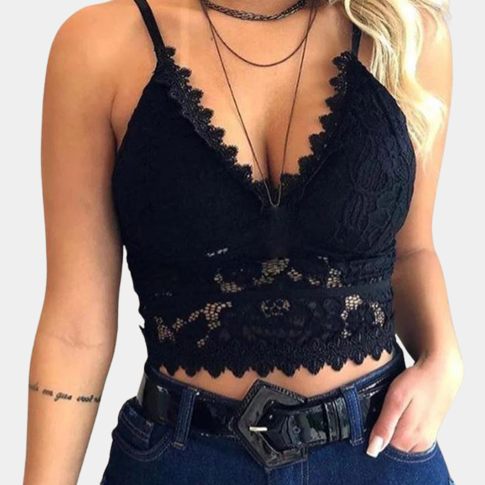 Vrouwelijke Bloemen Top met V-Hals Leona - StudioMarella