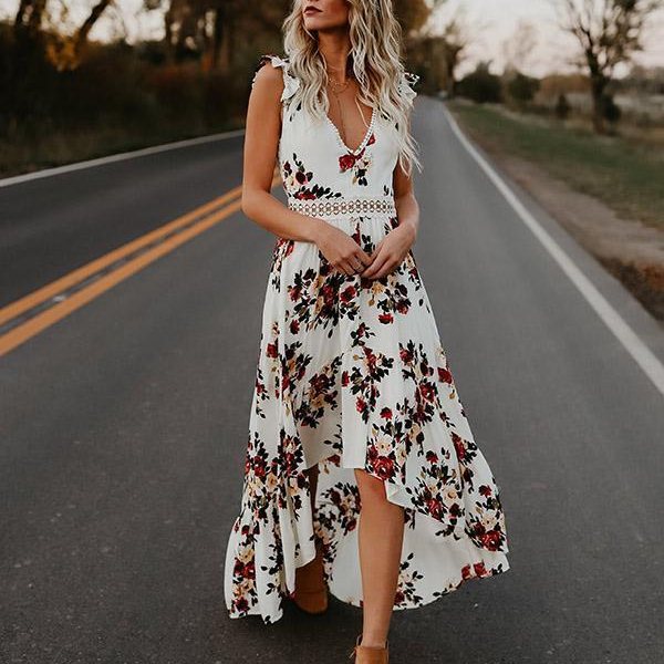 Dames Bloemige Maxi Zomerjurk - Viviana