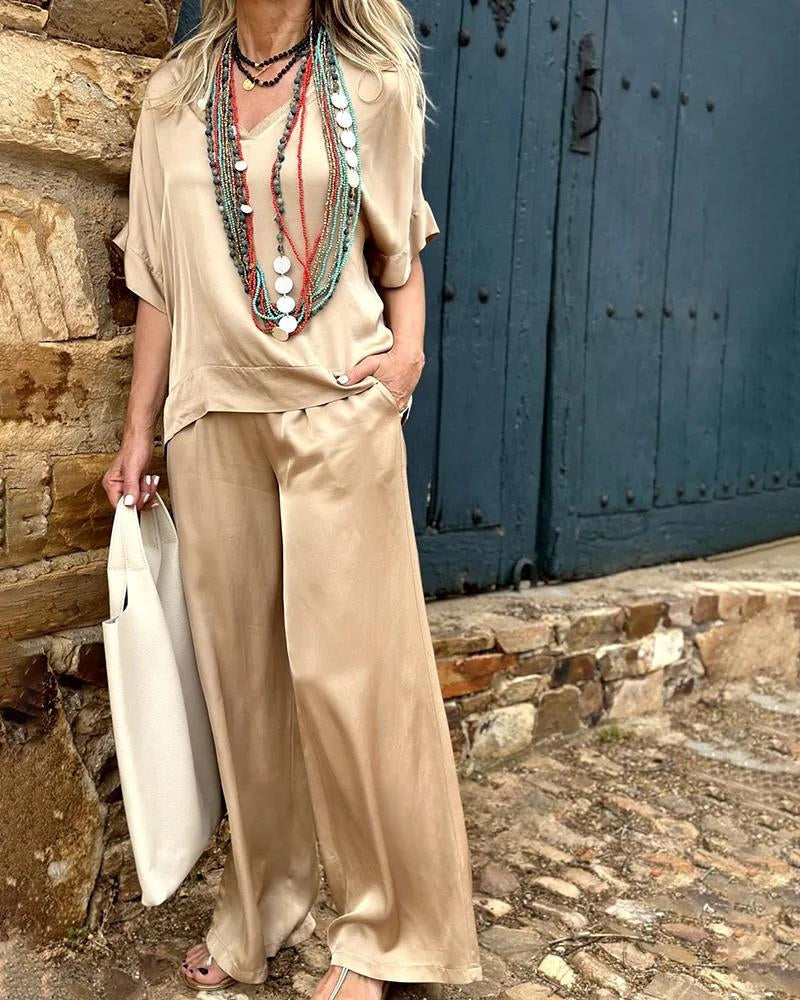 Dames Blouse en Wijde Pijp Zomer Set - Lolita