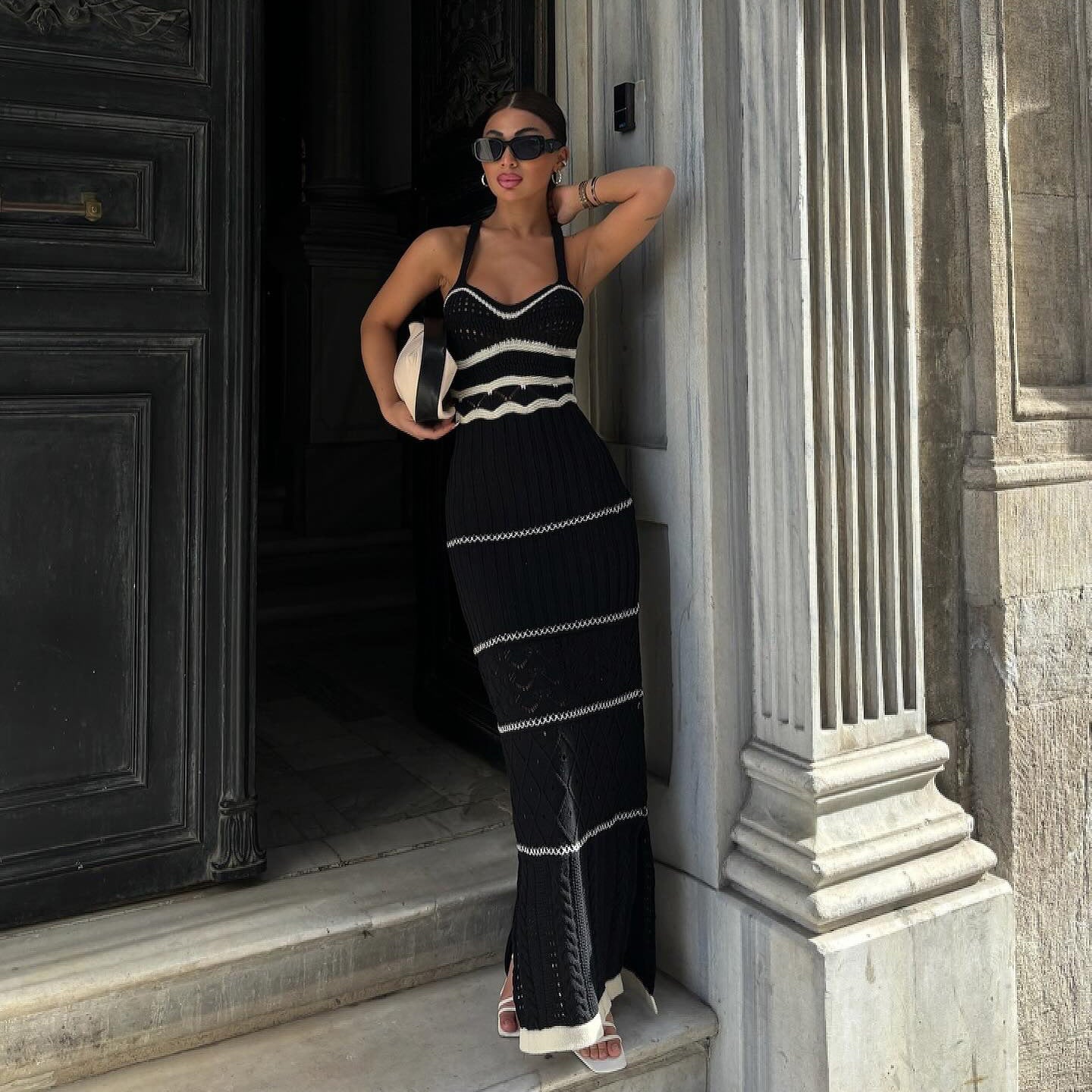 Dames Boho Maxi zomerjurk met haakwerk - Sienna