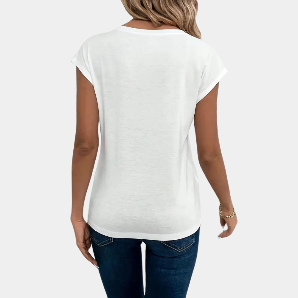 Dames T-Shirt V-Hals Zomerjurk Casual Katoen - StudioMarella