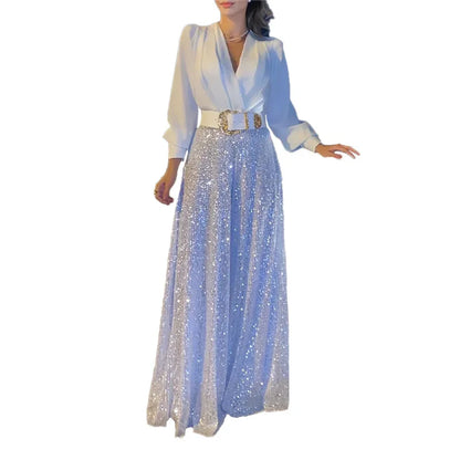 Dames Jumpsuit Gouden Kleur Elegante Jurk