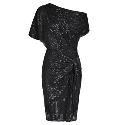 Dames Midi Feestjurk met Paillettenpatroon - Lexi