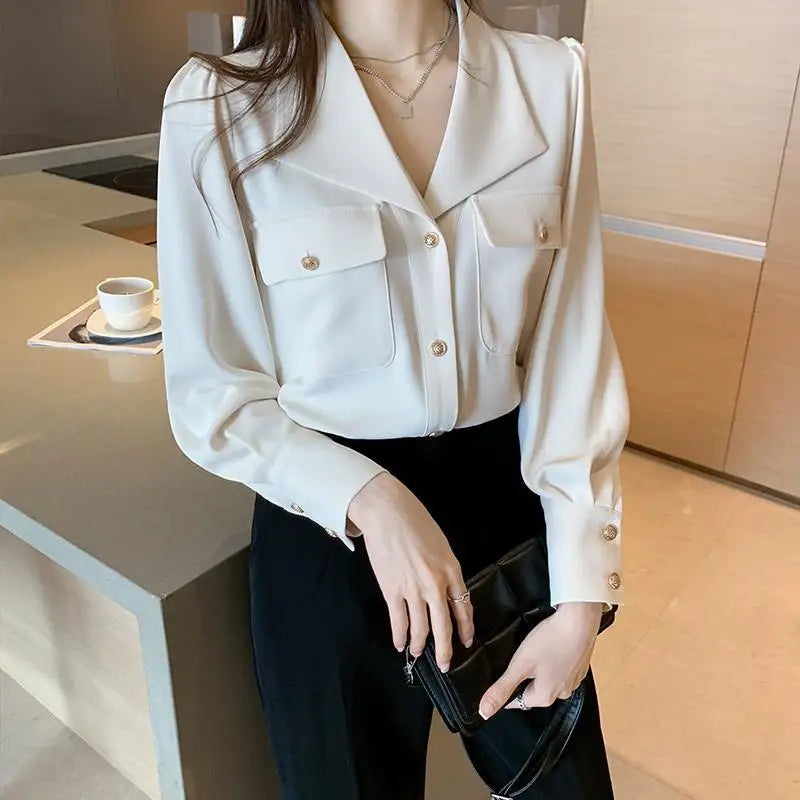 Witte Formele Blouse voor Vrouw Elegante Stijl - StudioMarella