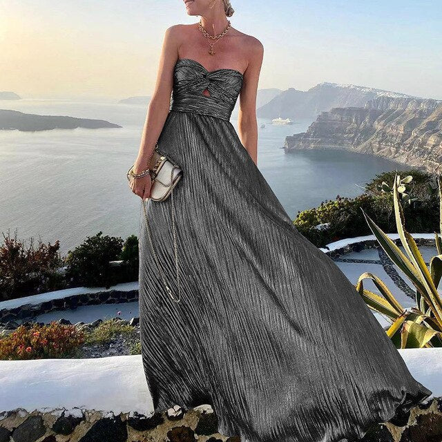 Avondjurk Dames Strapless Maxi Jurk Feestelijke Stijl - StudioMarella