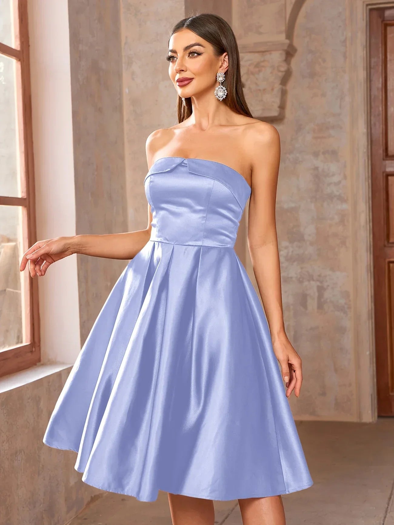 Dames Avondjurk Zwart Elegante Midi Jurk - StudioMarella