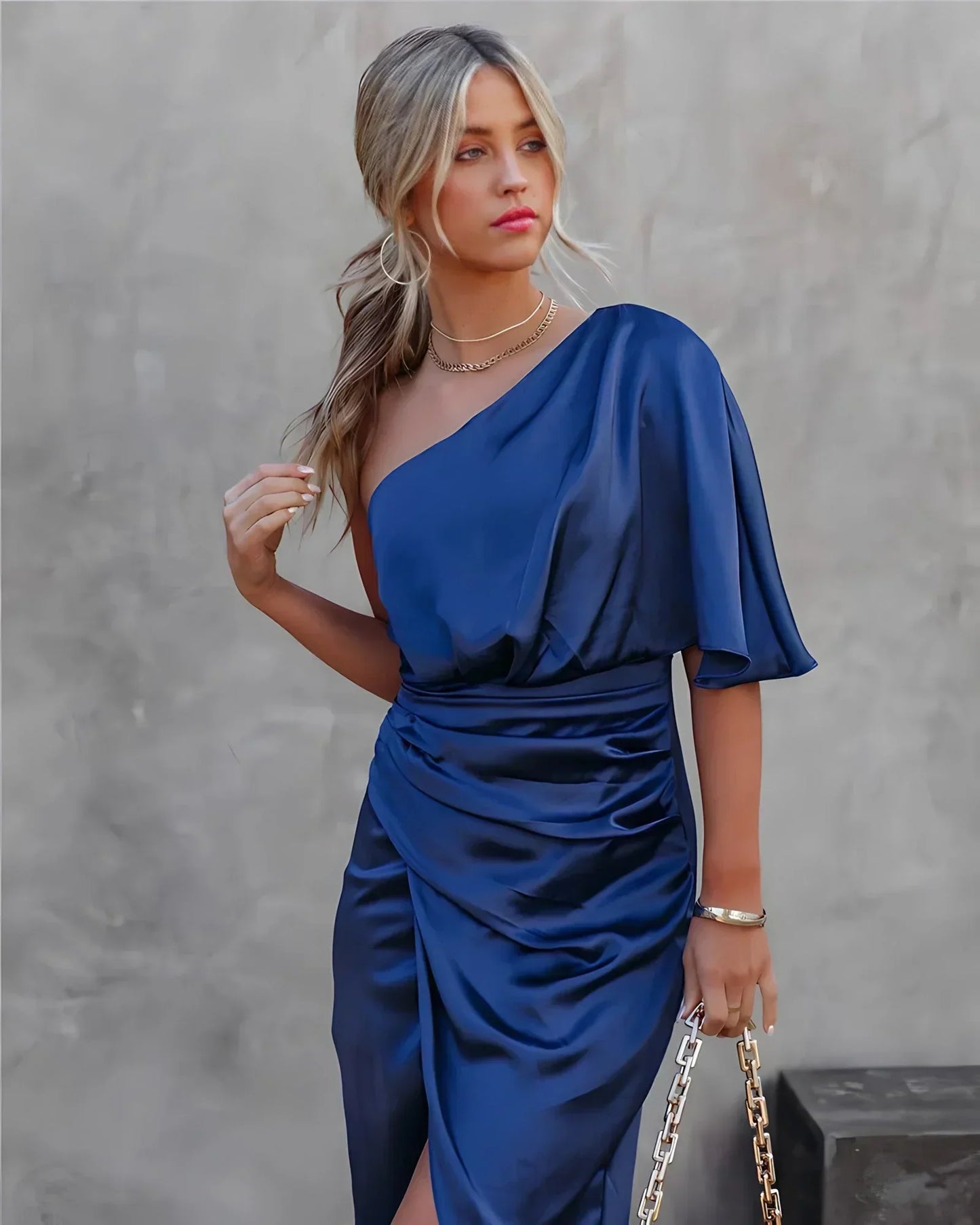 Dames Galajurk Elegante Midi Rokjurk Met Enkelmouw