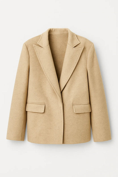 Dames Blazer Oversized Klassiek met Revers en Zakken