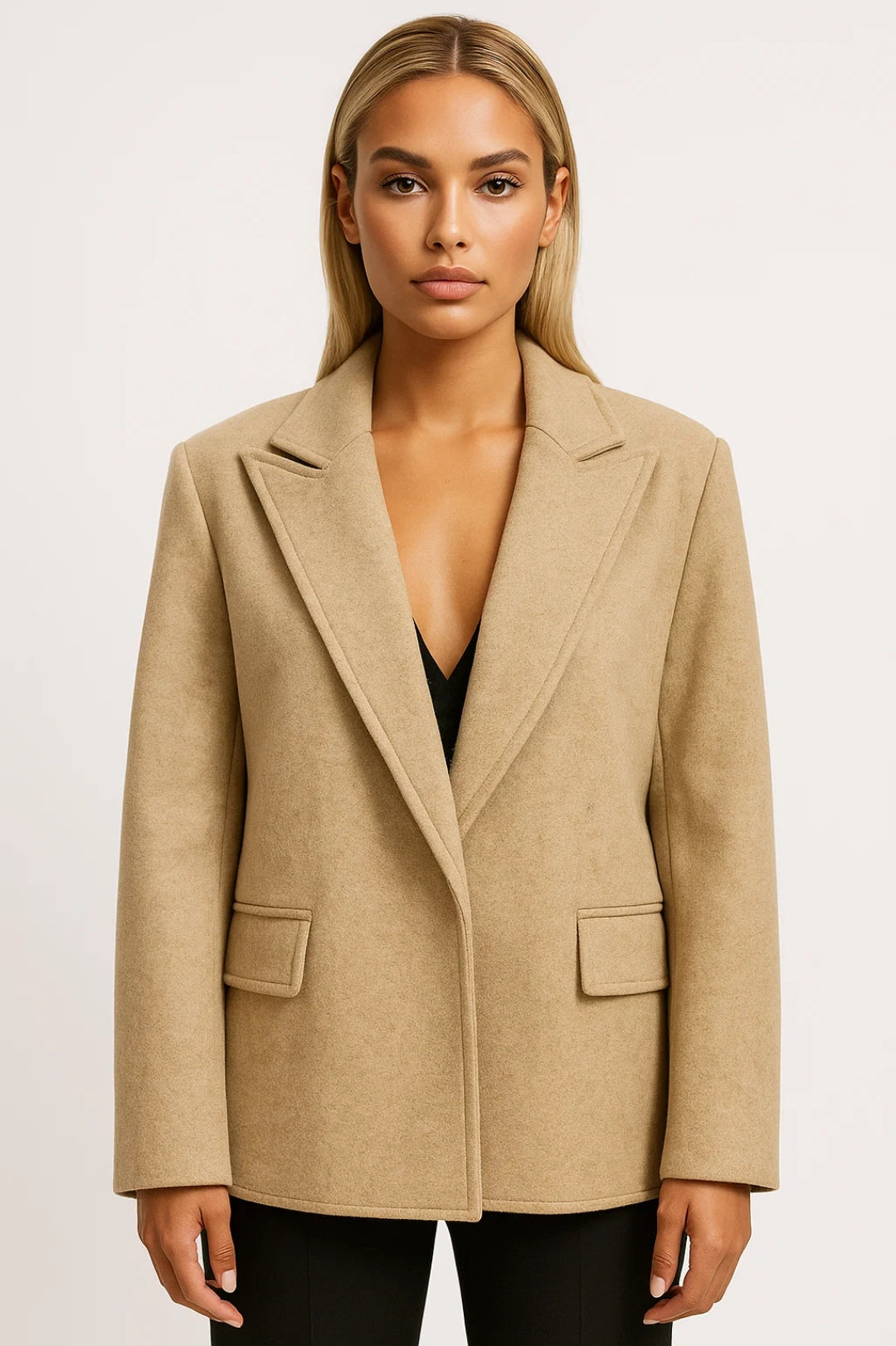 Dames Blazer Oversized Klassiek met Revers en Zakken - StudioMarella