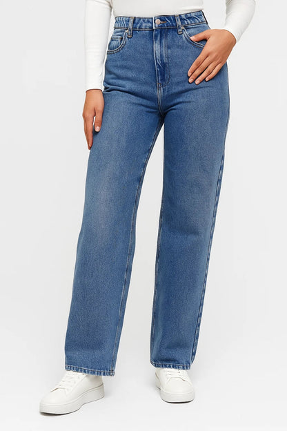 Dames Jeans Hoge Taille Straight Fit Alle Seizoenen - StudioMarella
