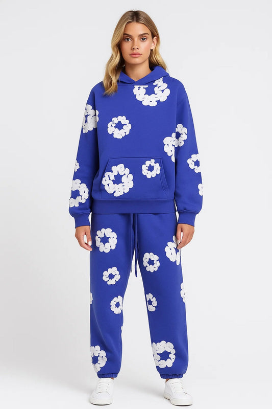 Dames Trainingspak Oversized Hoodie Set met Leuke Print Casual - StudioMarella