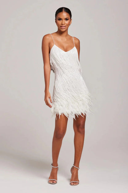 Dames Mini Jurk met Veren Zoom | Chic en Elegante Jurk 2