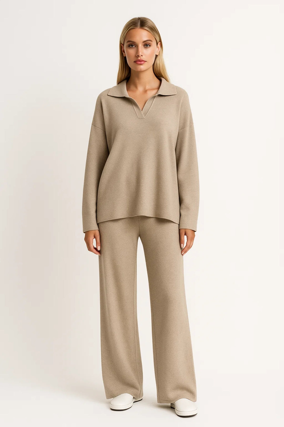 Dames Pantalon Set - Wijd Oversized Trui en Broek Casual