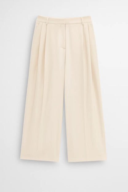 Dames Pantalon Set - Klassieke Blazer met Wijde Broek