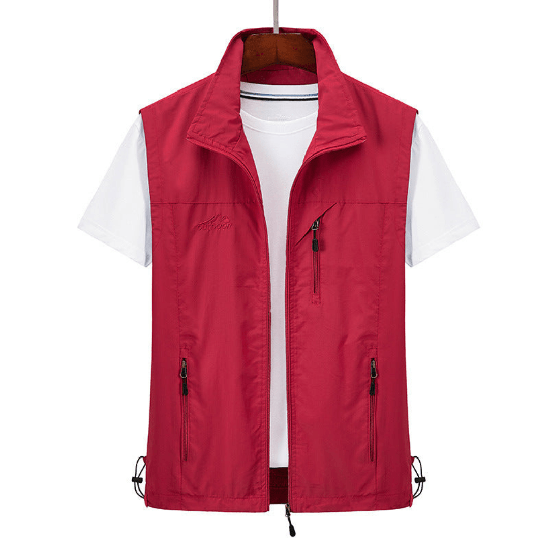 Leren Jas Met Stand-up Kraag Vest