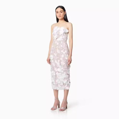 Midi Feestjurk Elegante Kortezomen Jurk voor Vrouw