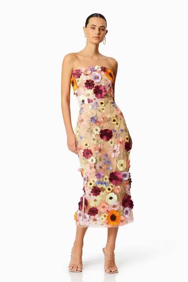 Midi Feestjurk Elegante Kortezomen Jurk voor Vrouw
