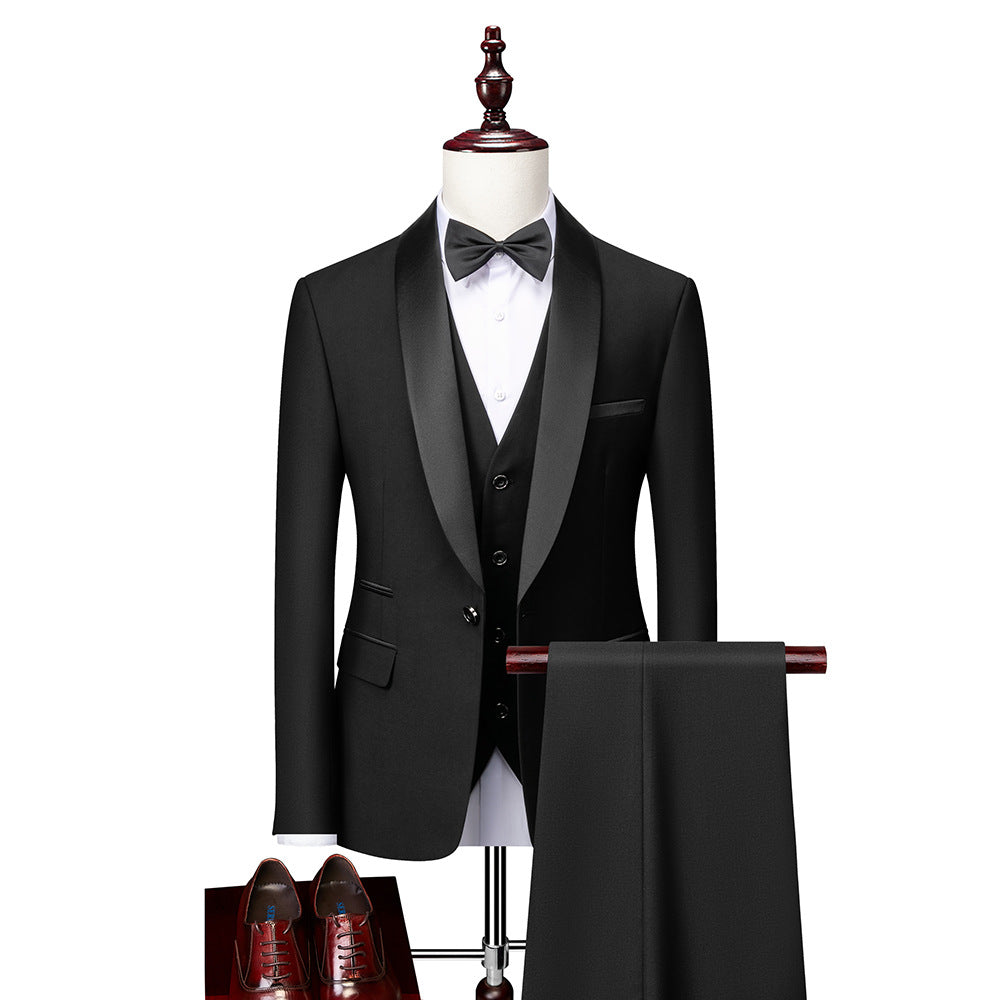Heren Pak Zwart Slim Fit Elegante Stof - StudioMarella