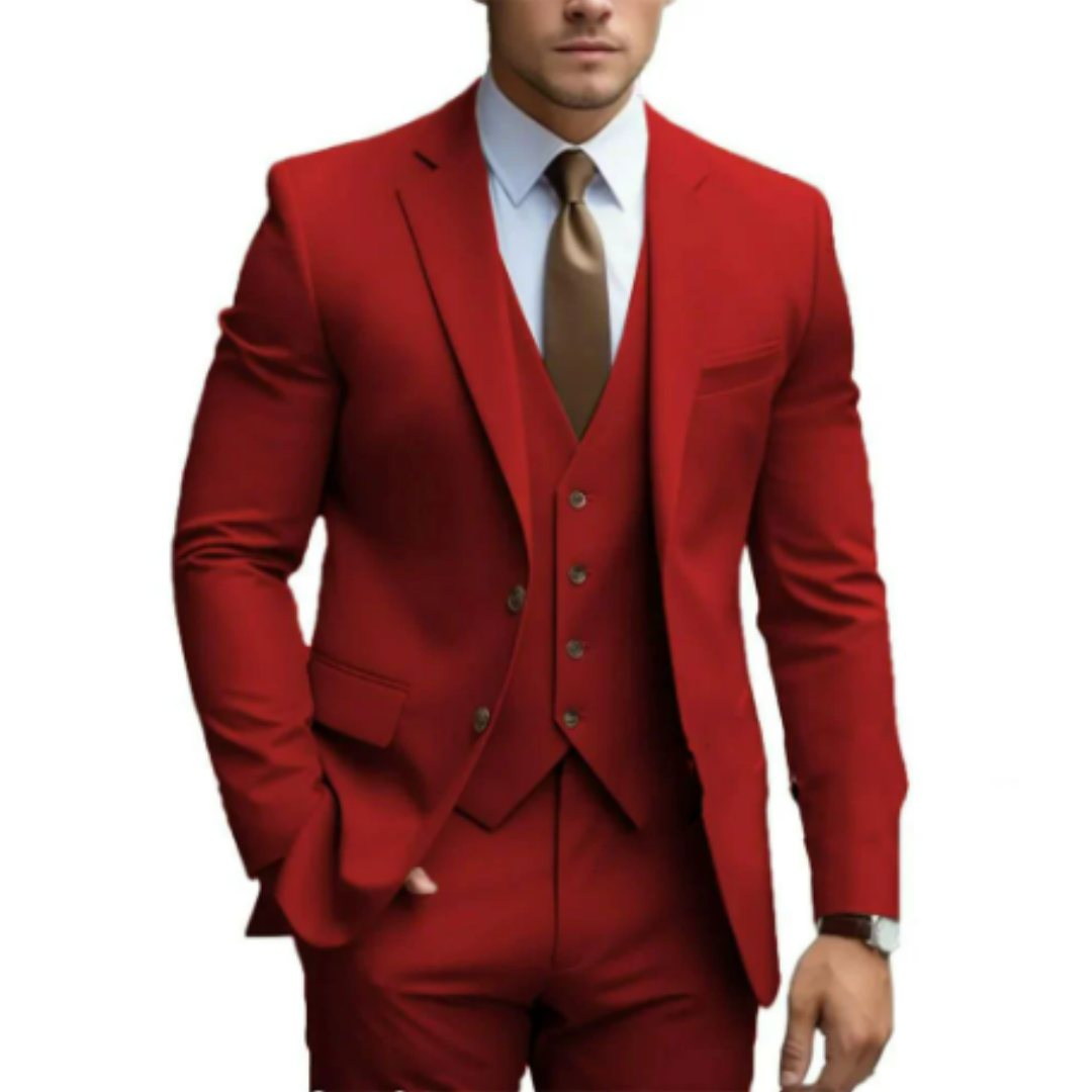 Heren Pak Slim Fit Driedelig Wolmix Ensemble