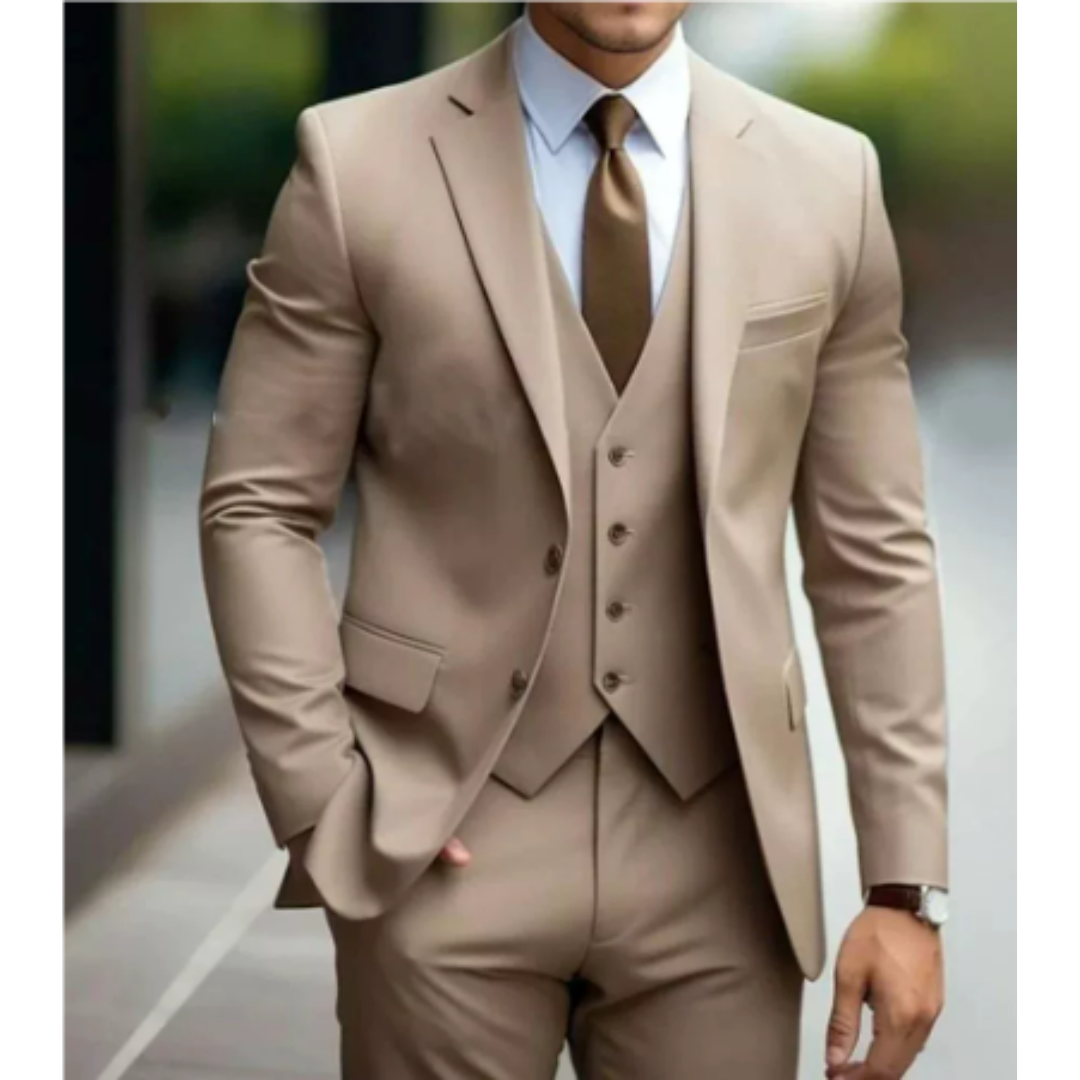 Heren Pak Slim Fit Driedelig Wolmix Ensemble