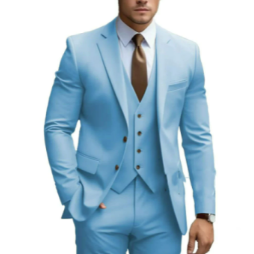 Heren Pak Slim Fit Driedelig Wolmix Ensemble