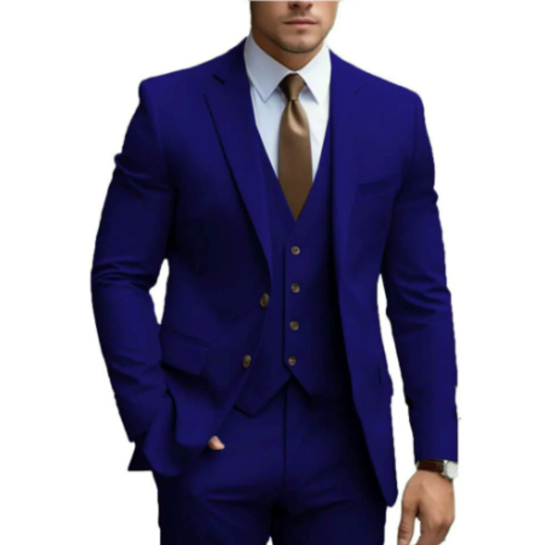 Heren Pak Slim Fit Driedelig Wolmix Ensemble