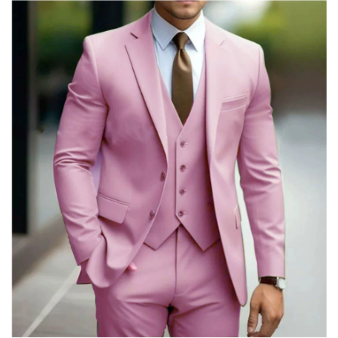 Heren Pak Slim Fit Driedelig Wolmix Ensemble