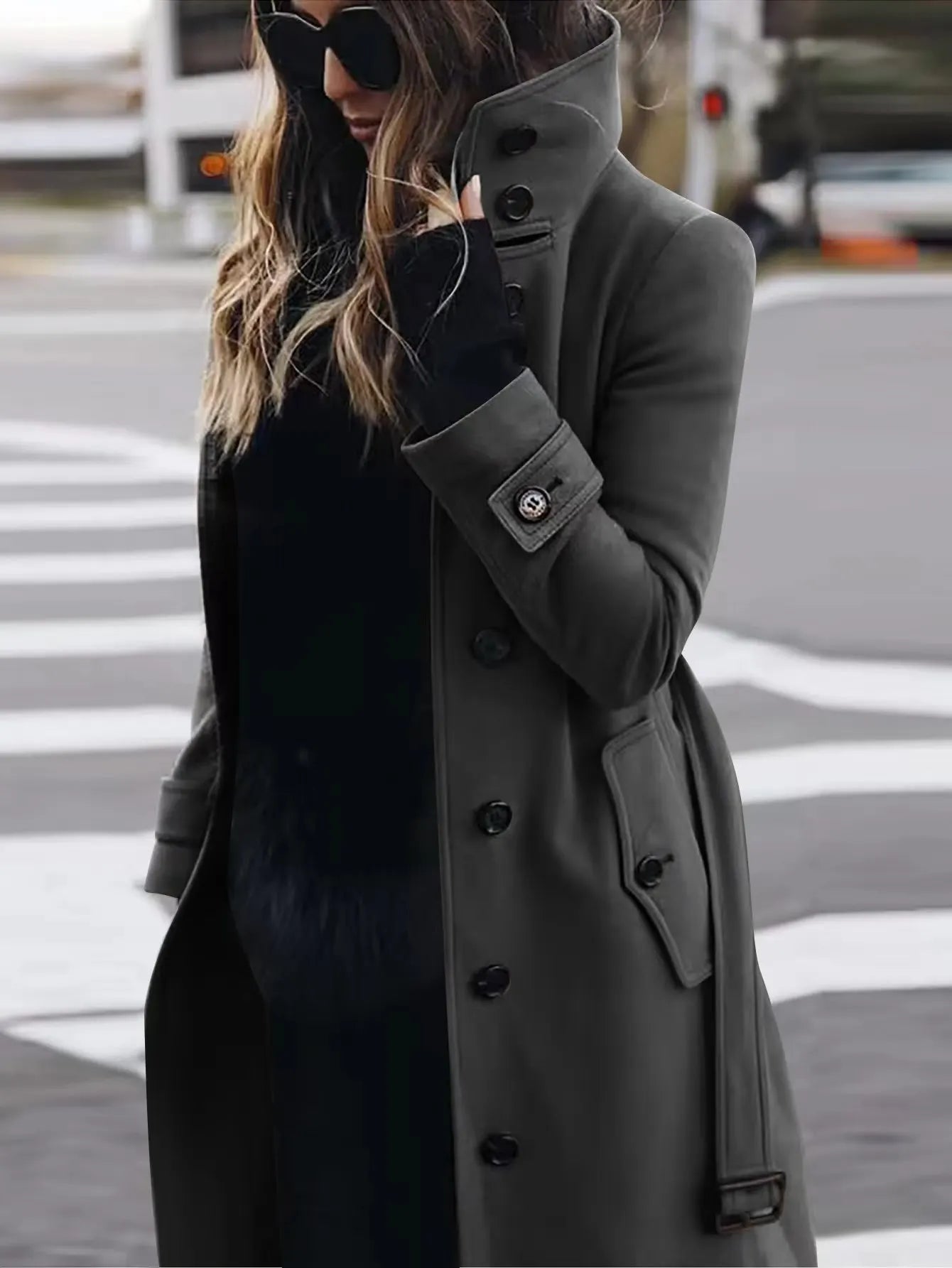 Dames Regenjas Waterdicht Lange Trenchcoat met Ceintuur