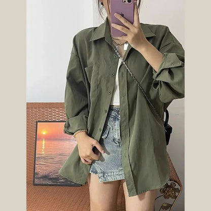 Groene Vrouwelijke Basis Blouse Standaard Model