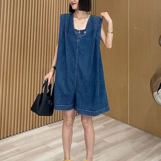 Jumpsuit Wijd Denim Model voor Vrouw - StudioMarella