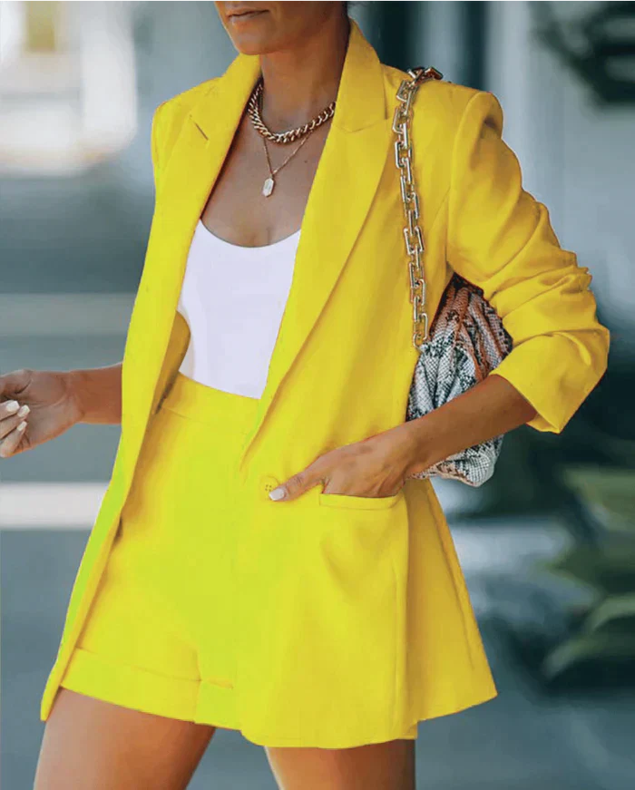 Dames Blazer Set Korte Broek Zomer Outfit