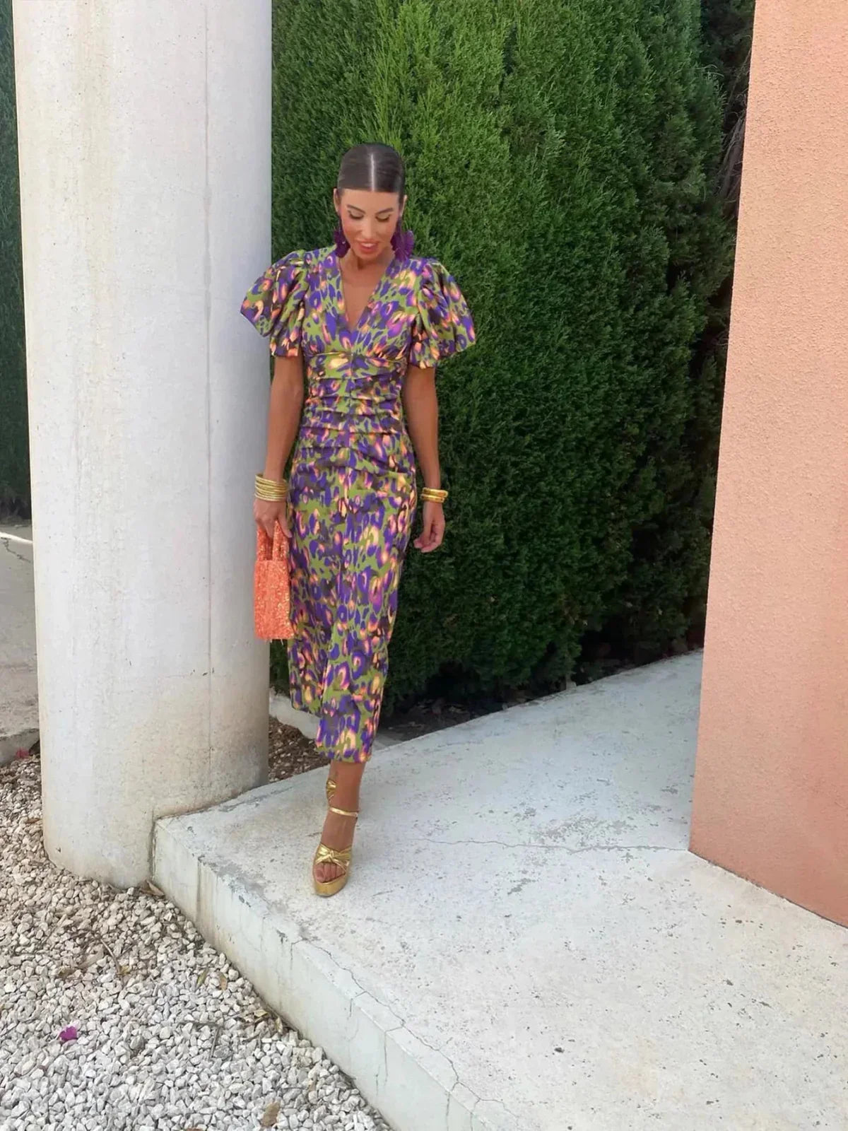 Diana | Elegante Damesjurk met Pofmouwen voor Zomer 4