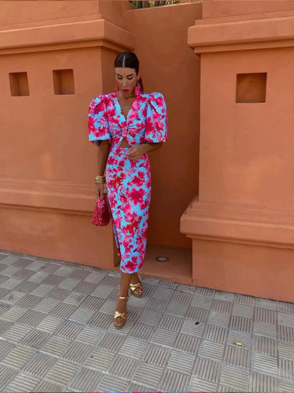 Diana | Elegante Damesjurk met Pofmouwen voor Zomer 5
