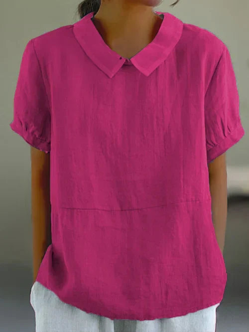 Dames Top met Rond Halslijn Vintage Stijl