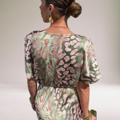 Domenica | Elegante Lange Maxi Jurk Dames met V-hals 3