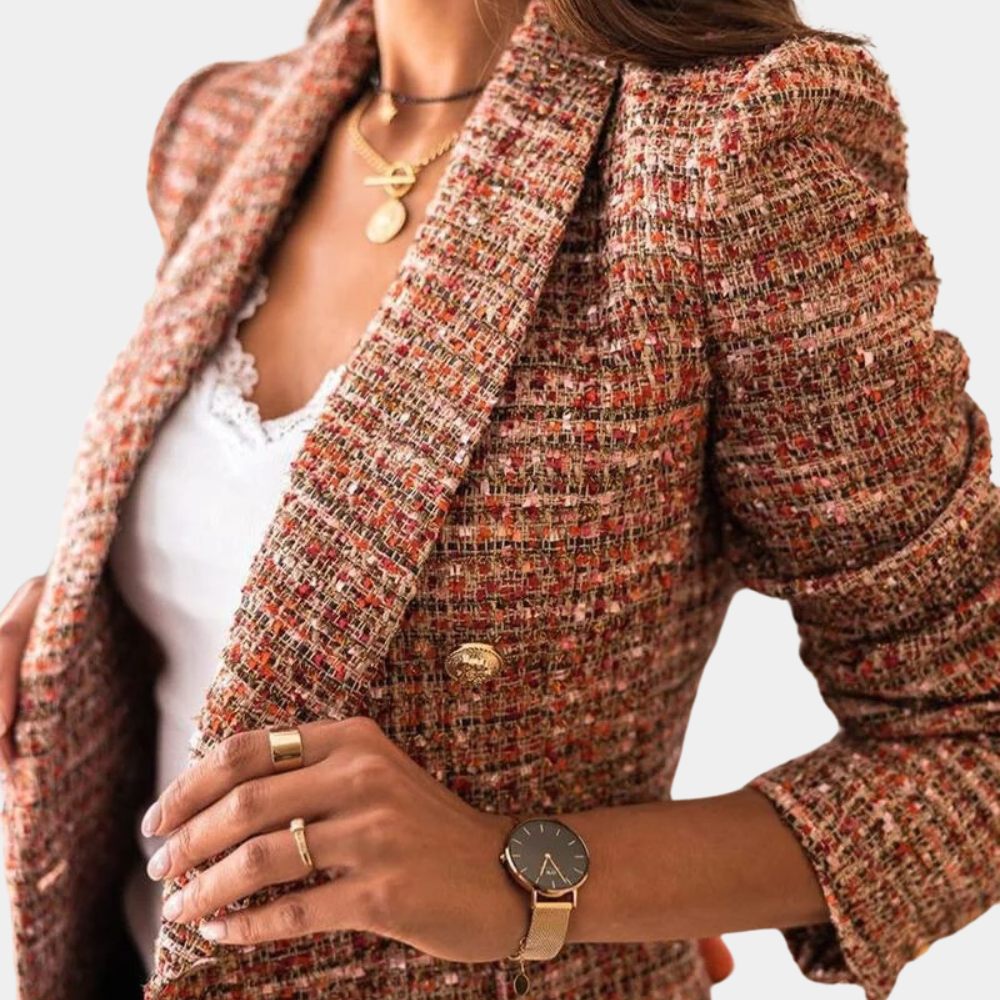 Dames Blazer Klassiek Tweed Design
