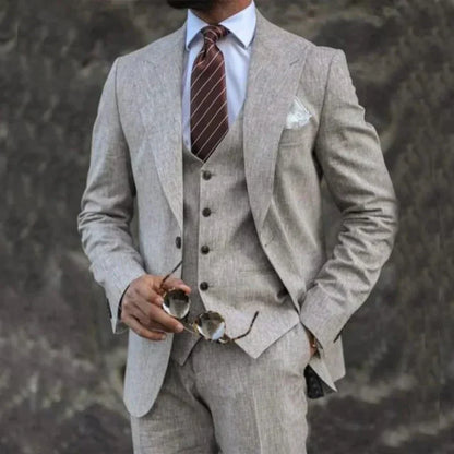 Heren Driedelig Pak Blazer Gilet en Pantalon Maatwerk Stijl
